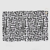 Kunstmazingspatroon voor zwart-wit en witte Pop Golfhanddoek (Horizontaal)