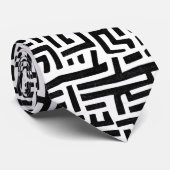 Kunstmazingspatroon voor zwart-wit en witte Pop Stropdas (Opgerold)