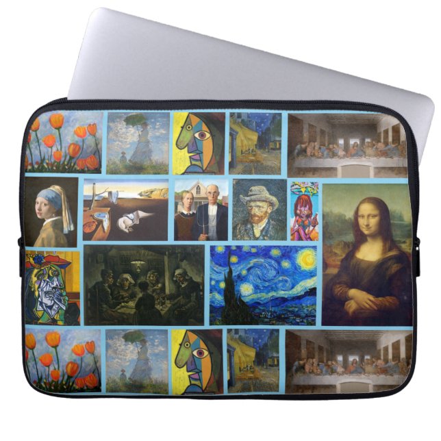 Kunstmeesterwerken, Blauw Laptop Sleeve (Voorkant)