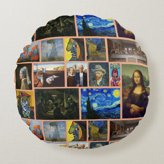 Kunstmeesterwerken, Tan Rond Kussen (Voorkant)
