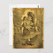  kunstmeisje met Doll  Briefkaart (Voorkant / Achterkant)