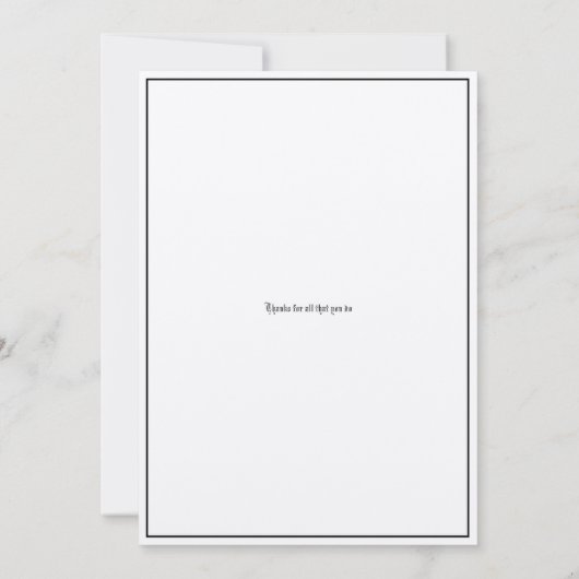 kunstmeisje met duiven Hartelijk dank Bedankkaart (Achterkant)