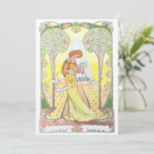  kunstmeisje met duiven Hartelijk dank Bedankkaart (Staand voorkant)