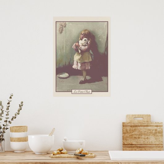   kunstmeisje met Kitten Poster (Keuken)