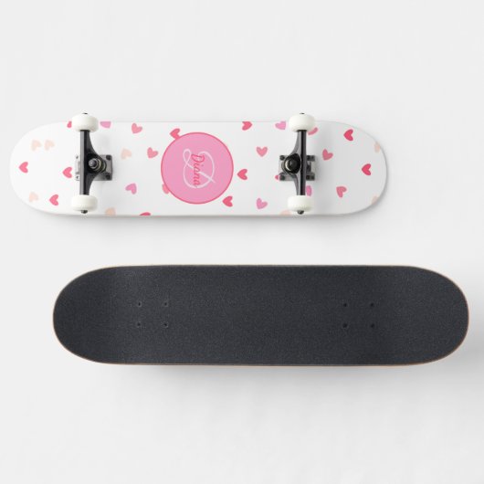 Kunstmeisjes Skateboard monogram & naam (Horizontaal)