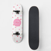 Kunstmeisjes Skateboard monogram & naam (Voorkant)