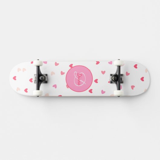 Kunstmeisjes Skateboard monogram & naam (Horizontaal)