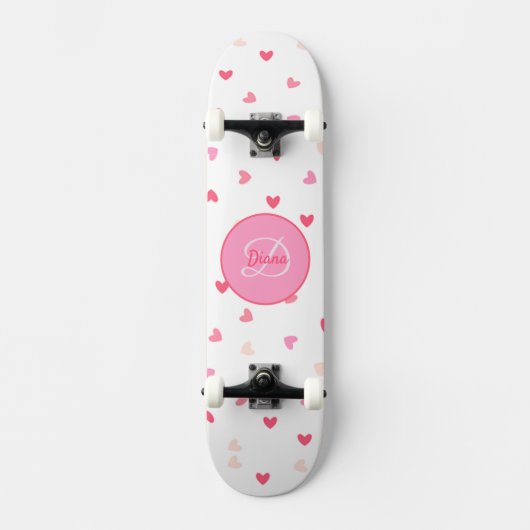 Kunstmeisjes Skateboard monogram & naam (Voorkant)