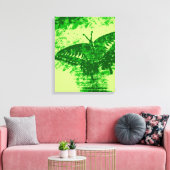 Kunstmonet met groene vlinder schilderen canvas afdruk (Insitu (Woonkamer))