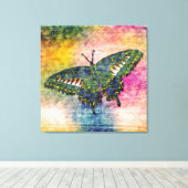 Kunstmonet voor het schilderen van vlinders canvas afdruk (Insitu (Houten vloer))