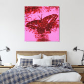 Kunstmonet voor rode vlinder canvas afdruk (Insitu (Slaapkamer))