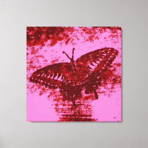 Kunstmonet voor rode vlinder canvas afdruk