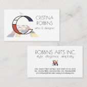 Kunstmonogram met neoplasticisme. С Visitekaartje (Voorkant / Achterkant)