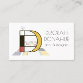 Kunstmonogram met neoplasticisme. Brief D Visitekaartje (Voorkant)