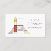 Kunstmonogram met neoplasticisme. Brief F Visitekaartje (Voorkant)