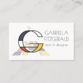 Kunstmonogram met neoplasticisme. Brief G Visitekaartje (Voorkant)