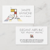 Kunstmonogram met neoplasticisme. Brief J Visitekaartje (Voorkant / Achterkant)