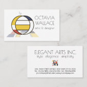 Kunstmonogram met neoplasticisme. Brief O Visitekaartje (Voorkant / Achterkant)