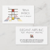 Kunstmonogram met neoplasticisme. Brief T Visitekaartje (Voorkant / Achterkant)