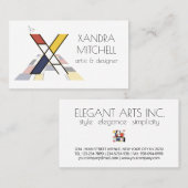 Kunstmonogram met neoplasticisme. Brief X Visitekaartje (Voorkant / Achterkant)