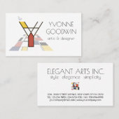 Kunstmonogram met neoplasticisme. Brief Y Visitekaartje (Voorkant / Achterkant)