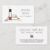 Kunstmonogram met neoplasticisme. Letter L Visitekaartje (Voorkant / Achterkant)