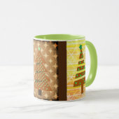 Kunstmug Kerstbomen met Retro Uiterlijk Beker Mok (Voorkant rechts)