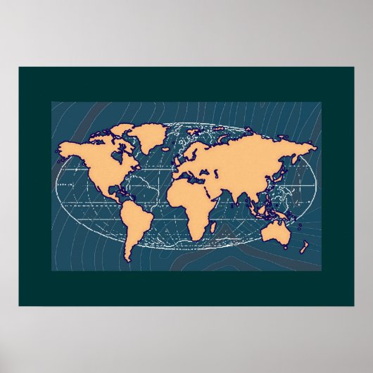 kunstmuurmuur van mapa-mundi poster (Voorkant)