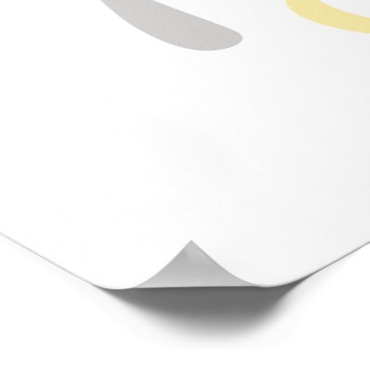 kunstmuurnummer blauwe babyjongen poster (Hoek)