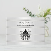 kunstnet Deco Plume Black White H Bachelorette Kaart (Staand voorkant)