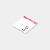 Kunstnotities voor roze en goudbichon post-it® notes (Schuin)