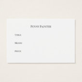 KUNSTONDERNEMING EN TITEL KAARTEN VISITEKAARTJE (Achterkant)