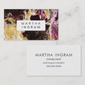 Kunstontwerp Abstract vloeibaar donker Paars en go Visitekaartje (Voorkant / Achterkant)