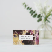 Kunstontwerp Abstract vloeibaar donker Paars en go Visitekaartje (Staand voorkant)