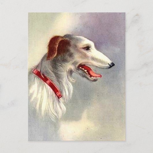 kunstontwerp Borzoi Dog Briefkaart (Voorkant)
