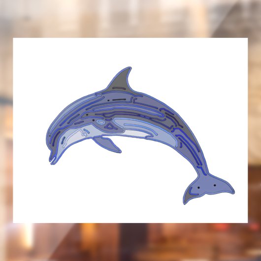 Kunstontwerp met flessendolfijn raamsticker (Vel 2)