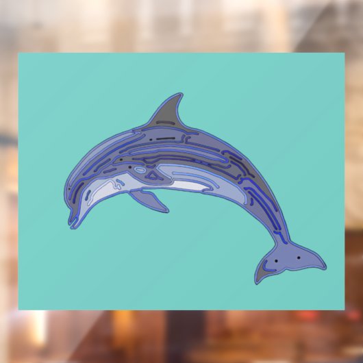 Kunstontwerp met flessendolfijn raamsticker (Vel 2)