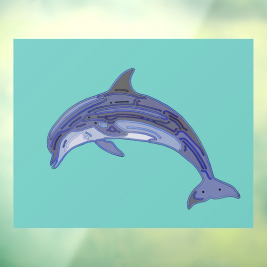 Kunstontwerp met flessendolfijn raamsticker (Vel 3)