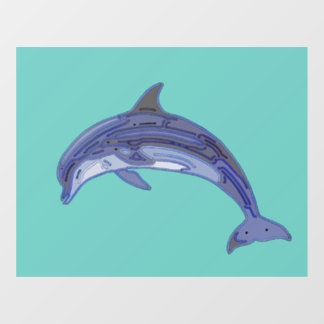Kunstontwerp met flessendolfijn raamsticker