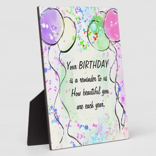 Kunstontwerp op jaardag fotoplaat (Zijkant)