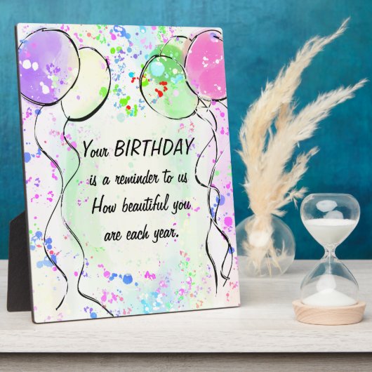 Kunstontwerp op jaardag fotoplaat (Zijkant)