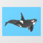 Kunstontwerp Orca Line Raamsticker (Vel)