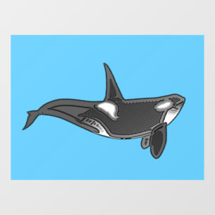 Kunstontwerp Orca Line Raamsticker