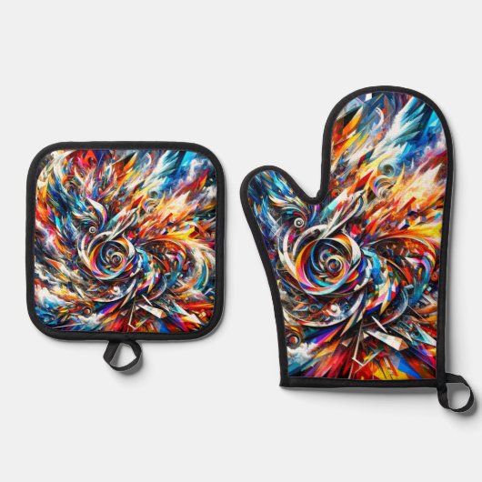 Kunstontwerp Ovenwant & Pannenlap Set (Voorkant)