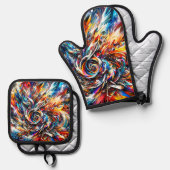 Kunstontwerp Ovenwant & Pannenlap Set (Voorkant / Achterkant)