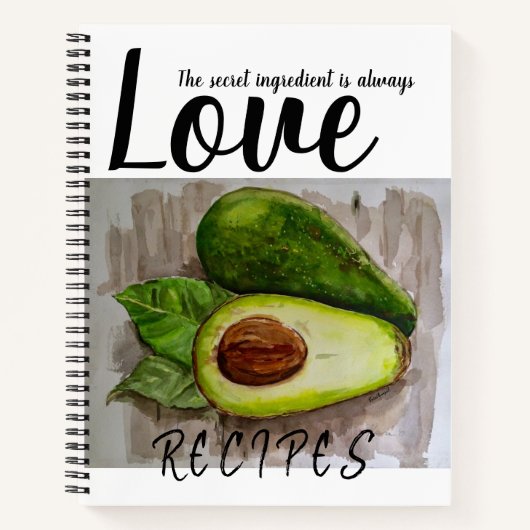 Kunstontwerp Recipe Book Avocado Notitieboek (Voorkant)