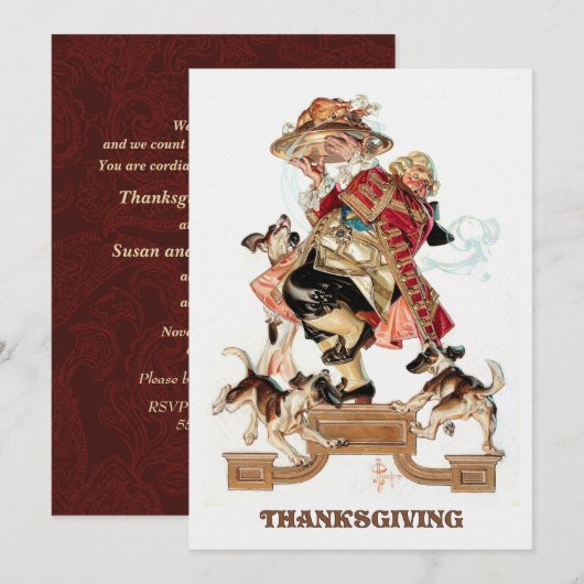 kunstontwerp-Thanksgiving Invitaties Kaart (Voorkant / Achterkant)