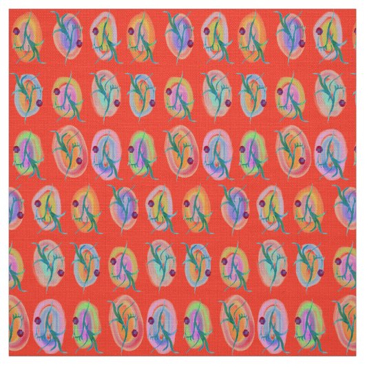 Kunstontwerp van bladeren en bessen stof (Swatch)
