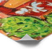 Kunstontwerp van de toeristische Cat Kitschy Folk Poster (Hoek)