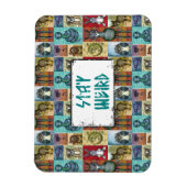 Kunstontwerp van dun dier collage Folk Magneet (Verticaal)